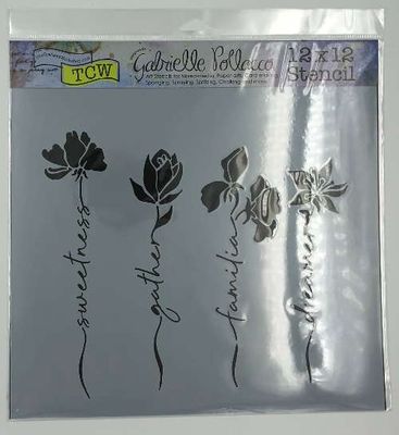 Pochoir Word Stems 12"x12" TCW921