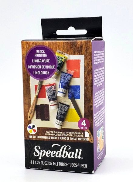 Ens. d'encre (4 coul) pour linogravure Speedball