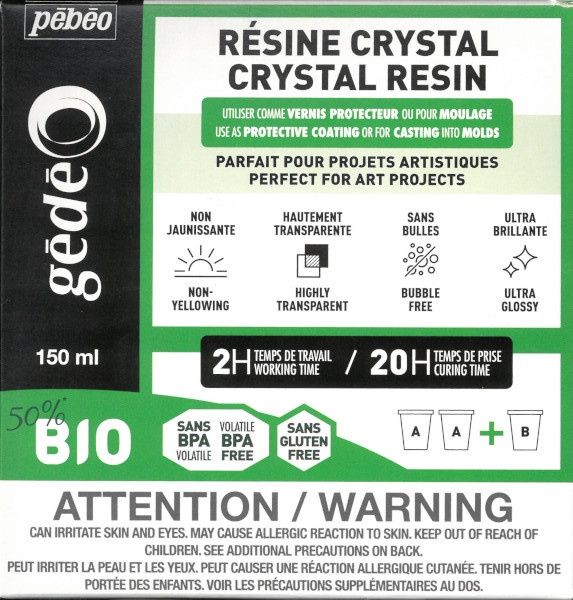 Résine cristal Bio 150ml Pébéo Gédéo