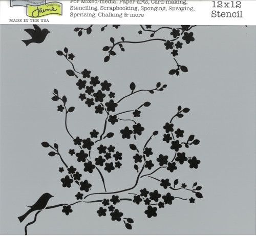 Stencil Cherry Blossoms 12"x12" TCW177