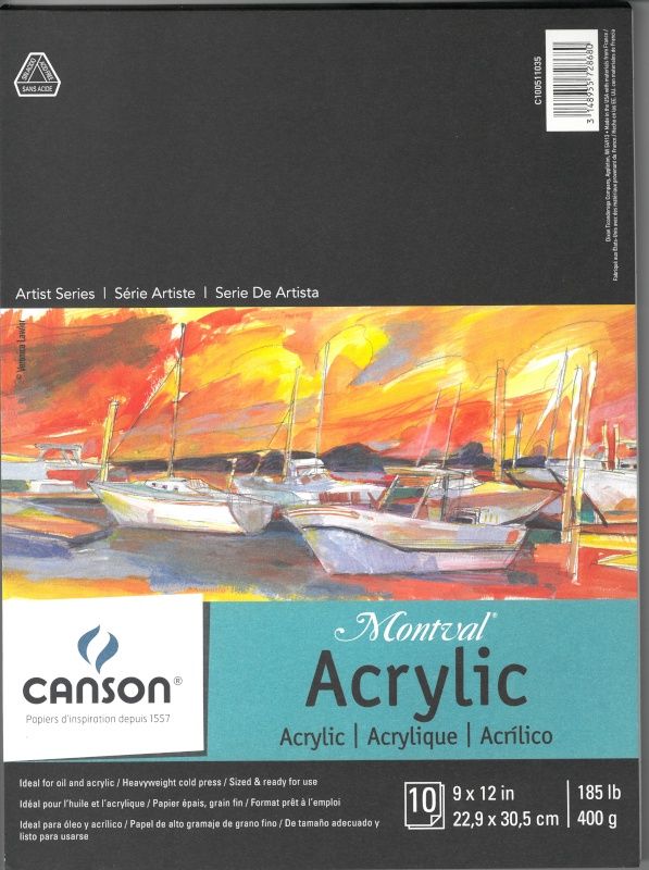 Acrylic Pad 9"x12" (10 sheets) Canson Montval