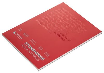 Block de papier aquarelle HotPress 100% coton 140lbs 9"X12" Stonehenge (15 feuilles)