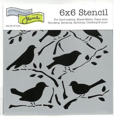 Pochoir Mini Oiseaux 6"x6" TCW185s