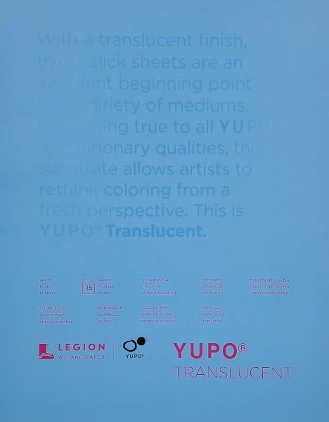 Feuilles papier yupo translucide 104lb 11"x14" (15)