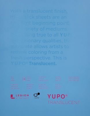 Feuilles papier yupo translucide 104lb 11"x14" (15)