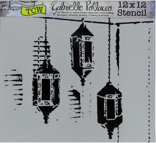 Stencil Exotic lamps 12"x12" TCW786