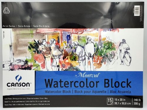Watercolor block 15"x20" Canson Montval 12 sheets 140lbs