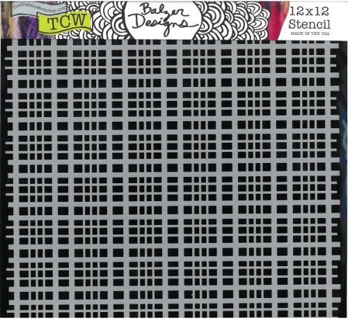 Stencil Plaid Fringe 12"x12" TCW835