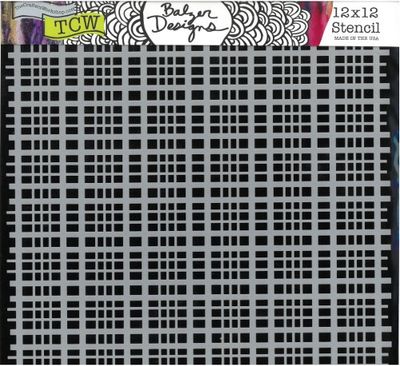 Pochoir Plaid Fringe 12 Pochoir Plaid Fringe 12"x12" TCW835