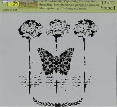 Pochoir Butterfly reflextions 12"x12" TCW849