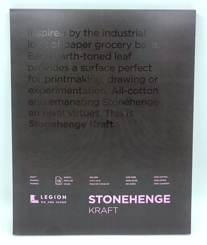 Paper Kraft 100% coton 11"X14" Stonehenge (15 sheets)
