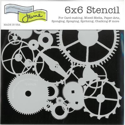 Pochoir Mini Engrenages 6"x6" TCW262s