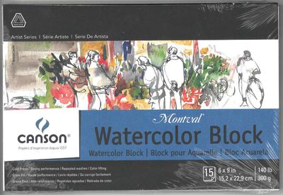 Bloc de papier aquarelle Montval 140LB 6"x9"/15 feuilles Série Artiste Canson