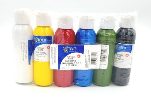 Ens. 6 couleurs fluide 60ml Demco