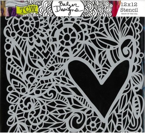 Stencil Love Frame 12"x12" TCW825