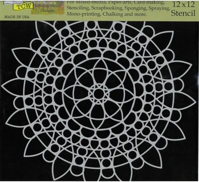 Pochoir Sunflower Mandala 12"x12" TCW857