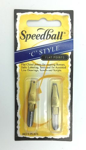 Plume Speedball pointe plat C-0 et C-1