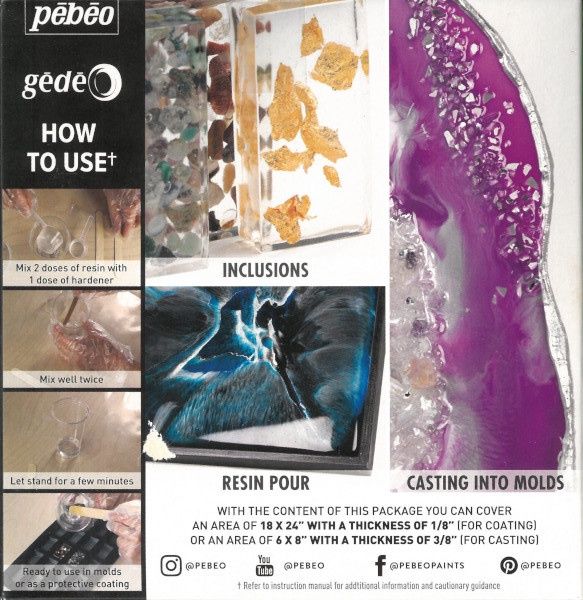 Résine cristal Bio 300ml Pébéo Gédéo