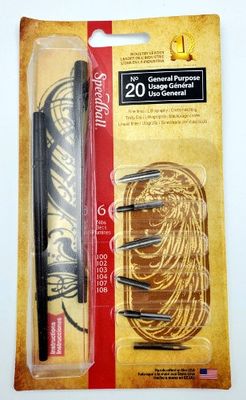 Plume Speedball Ens. Usage général no 20 (6 becs)