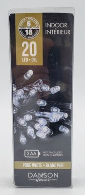 Lumières à DEL intérieur Blanc pur (20) avec minuterie