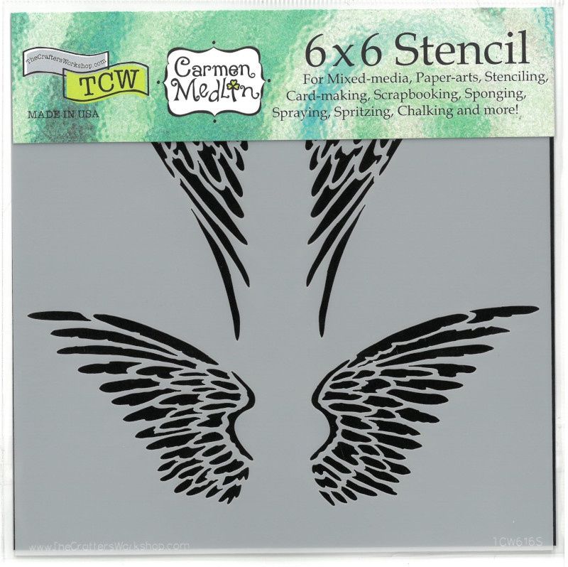 Stencil Mini Angel Wings 6"x6" TCW616s