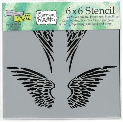 Pochoir Mini Angel Wings 6"x6" TCW616s