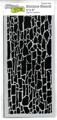 Pochoir allongé Mur de pierres 4"x9" TCW2303