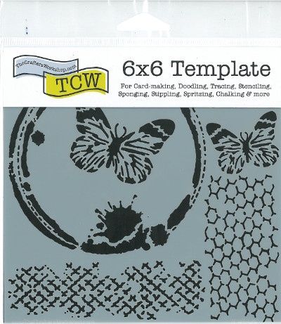 Stencil Mini butterfly collage 6"x6" TCW554s