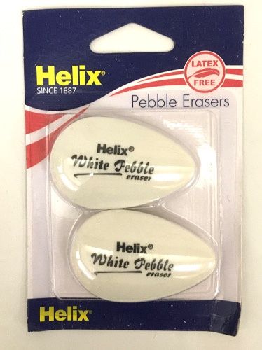White Pebble Erasers (2) Helix