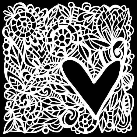 Pochoir Love Frame 6"x6" TCW825