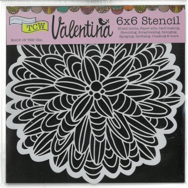 Stencil Cactus Dahlia 6"x6" TCW927s