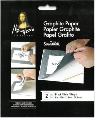 Papier graphite noir (2 feuilles) 9"x12"