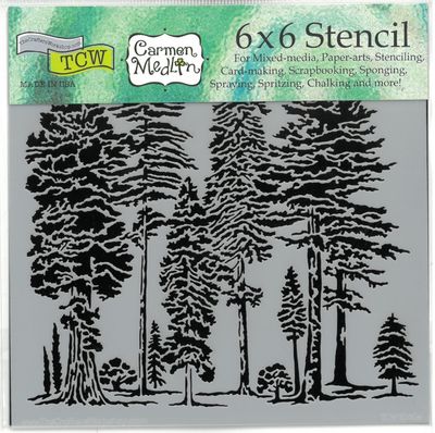 Pochoir Forêt Majestueuse 6"x6" TCW1040s