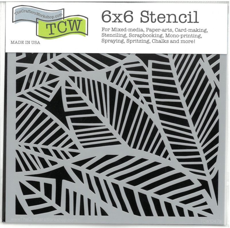 Pochoir Feuilles Bananes 6"x6" TCW1047s