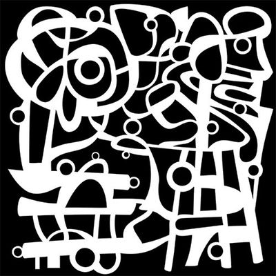 Pochoir Bubble Scribble 12"x12" TCW1055