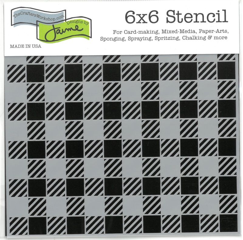 Stencil Mini Buffalo Plaid Square 6"x6" TCW955s