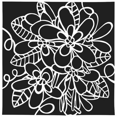 Pochoir Mini Flower Cluster 6"x6" TCW1066s