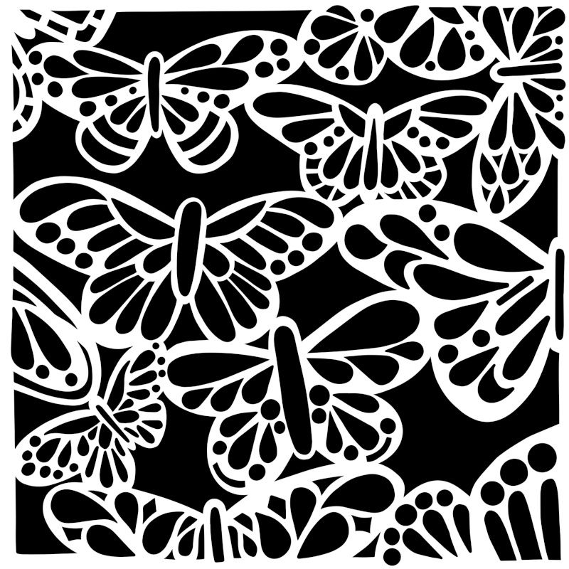 Pochoir Butterfly Bounty 6"x6" TCW1081s