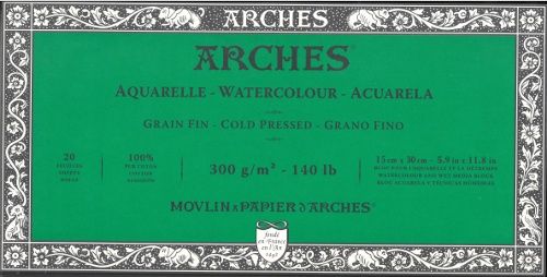 Watercolour Cold Pressed Paper 5.9" x 11.8" - 140lb / 300gsm Natural White Arches®