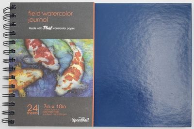 Tablette spirale de papier aquarelle Fluid pressé à froid 7"x10" 140lbs 300g