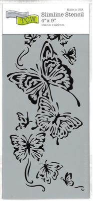 Pochoir allongé Envolée de papillons 4"x9" TCW2318