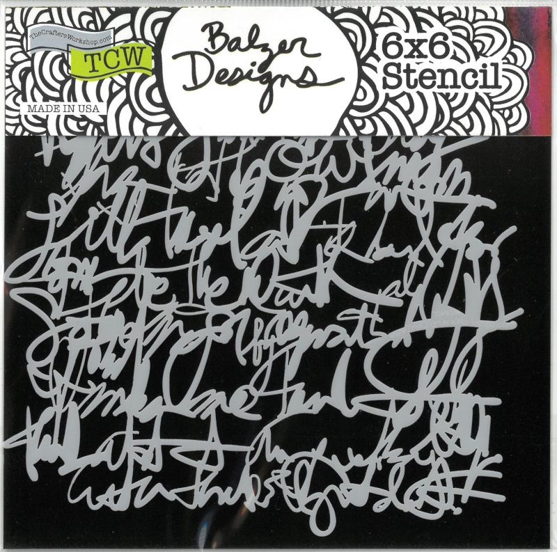 Pochoir Mini Messy Writing 6"x6" TCW936s