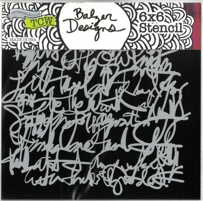 Pochoir Mini Messy Writing 6"x6" TCW936s
