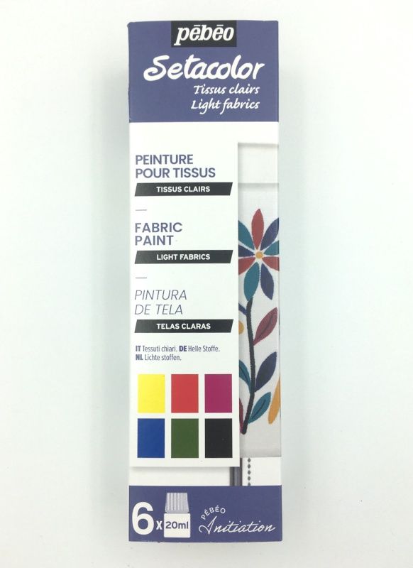 Ens. Setacolor tissus clairs Pébéo