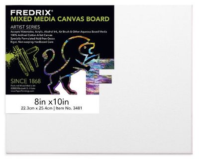 Plaquette entoilée pour techniques mixtes 8"x10" Fredrix