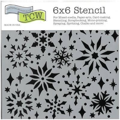Pochoir Mini Snowflakes Sparkles 6"x6" TCW1057s