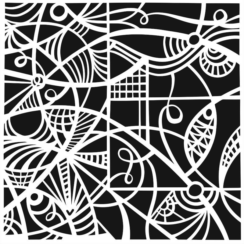 Pochoir Mini Patterned Glass 6"x6" TCW1071s