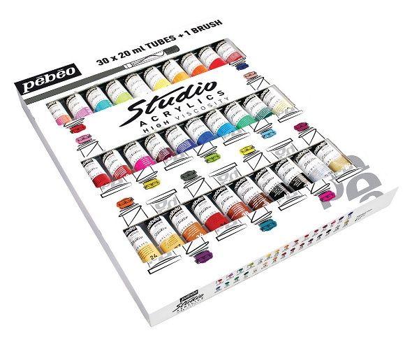 Acrylic Paint Kit Studio 30 x 20ml Pébéo
