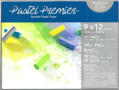 Papier pastel grain moyen 100% coton 9x12 - Argile italienne- Pastel Premier