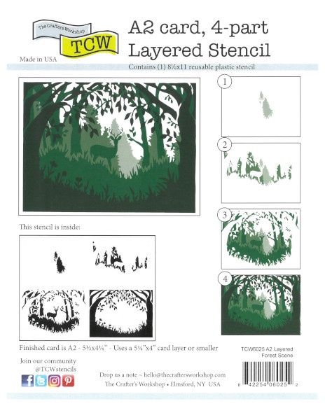 Stencil Forest Scene (4 layers) 5 1/4"x4" TCW6025